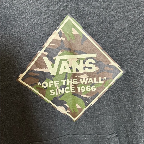 Vans Kids Gray Hoodie M with Camo Logo - Picture 2 of 4